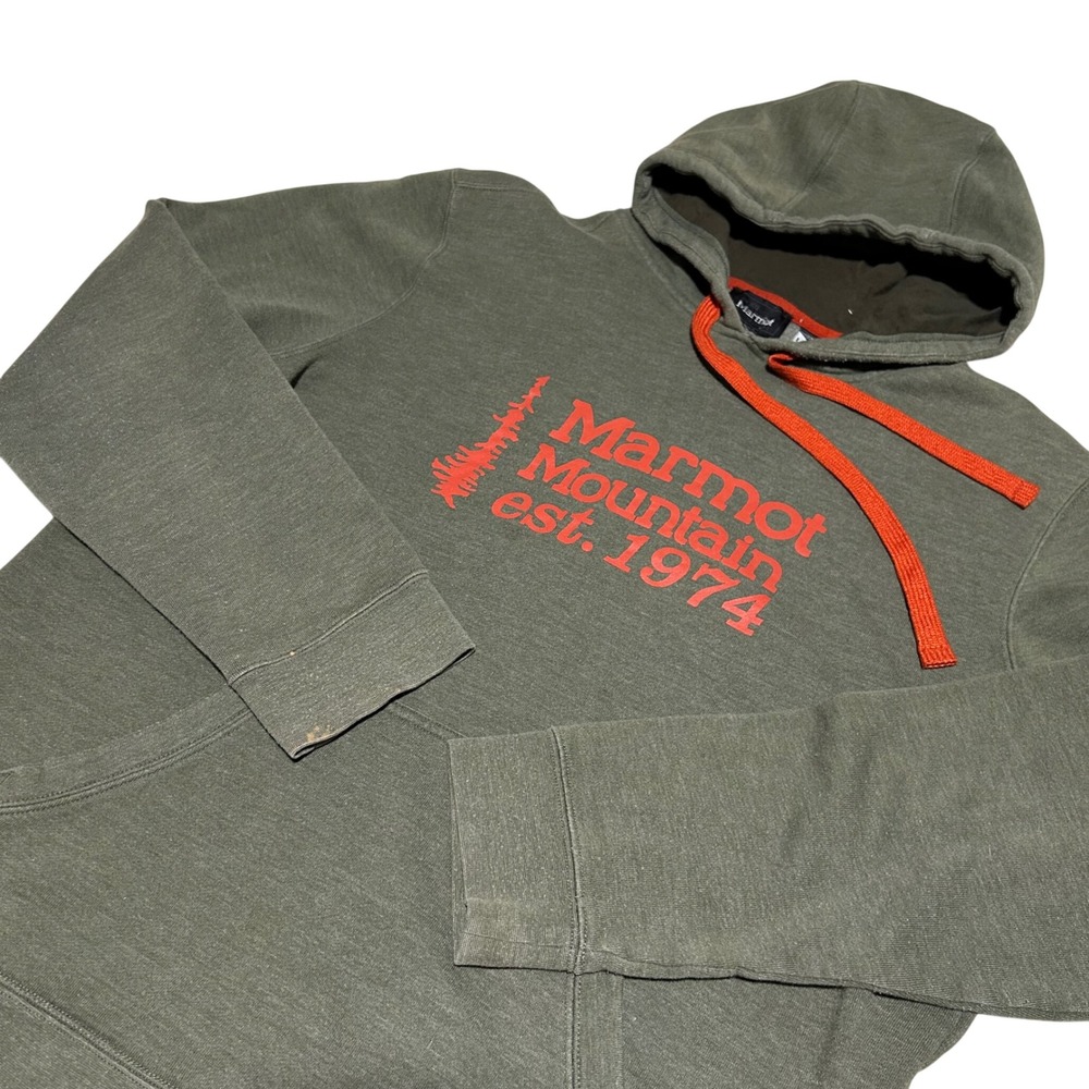 Marmot Hoodie Men L N/A Green Mountain Graphic Pullover Sweatshirt